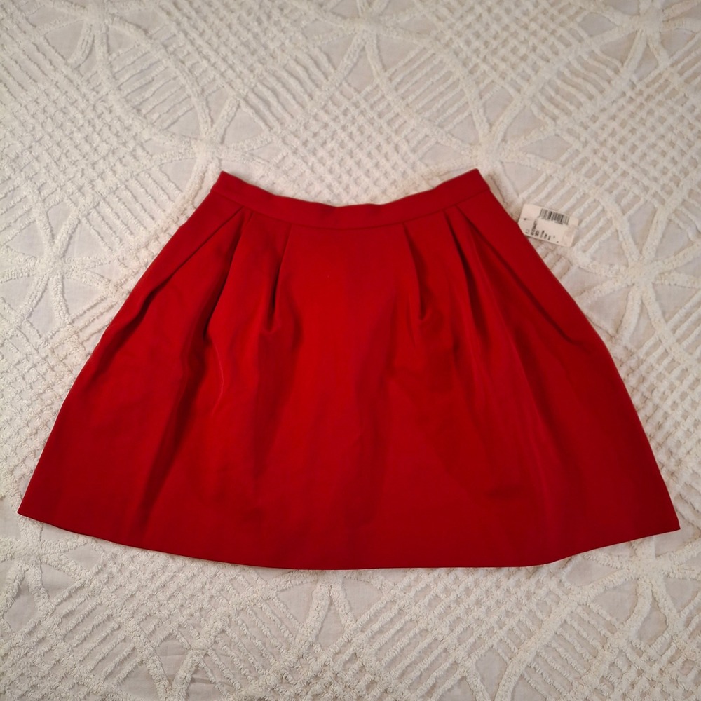 Pink Tartan Tiffany Red Pleated A-Line Stretch Skirt‎ Womens Size 8 Pockets NWT